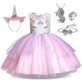 thumbnail image 2 of Ropa de Vestir de Princesa Unicornio Tutu and Sian Disfraz Joyería Diadema 4-5 Años, 2 of 2