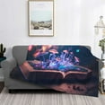 thumbnail image 2 of Uemuo Book Glowing Mushrooms Printed Throw Blanket for Couch, Fluffy Fuzzy Blankets for Bed, Sofa, Cozy Flannel Faux Fur Blanket-80"x60", 2 of 6