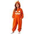 thumbnail image 4 of Kids Pumpkin Lantern Hooded Onesie Plush Halloween Pumpkin Romper with Hood One Piece Jumpsuit, 4 of 4