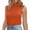 Orange, variant on Women Autumn Round Neck Check Pocket Short Sleeved Knitted Sweater Cropped Pullover Slim Sleeveless Turtleneck for Base Layer Comfort XL Size