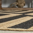 thumbnail image 6 of JONATHAN Y ANSA 6' Round Area Rug, Piper Two-Tone Chevron Jute - Black/Natural, RNF111A-6R, 6 of 6