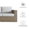 thumbnail image 4 of Modway Convene Outdoor Synthetic Rattan Sofa in Cappuccino and Gray, 4 of 9