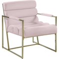 thumbnail image 1 of Meridian Furniture Zayne Pink Velvet Accent Chair with Gold Iron Frame, 1 of 5