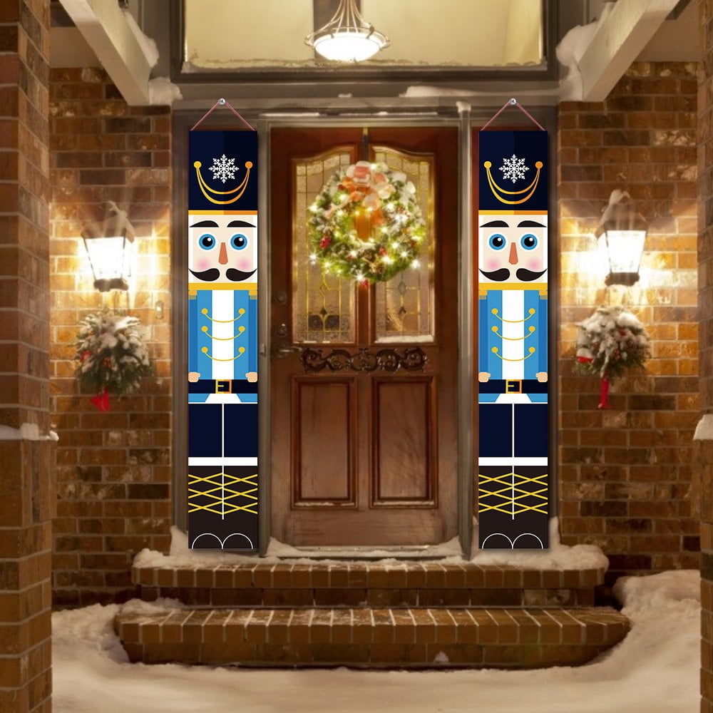 Joyeux Noël Bannières Joyeux Noël Bannières De Casse-Noisette Décorations De Noël Pour Porte D'Entrée Porche Jardin Extérieur Intérieur Enfants Fête Cour Porte