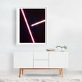 thumbnail image 2 of Neon Lighting - Photography Neon Sign Abstract Geometric Modern Art Minimalist Nightlife Psychedelic White Framed Wall Art Print 6 x 8 inches, 2 of 3