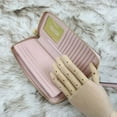 thumbnail image 3 of Michael Kors Women Lady Long Zip Around Wallet Wristlet Clutch Purse Brown/Pink, 3 of 5