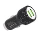 thumbnail image 2 of Cargador USB para automóvil 5 V Decoración de diamantes de imitación Adaptador de carga rápida de doble puerto Accesorio para interior de automóvil Negro, 2 of 10