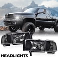 thumbnail image 5 of PIT66 Headlights, Fit for 1994-2002 Dodge Ram 1500 2500 3500 Headlamps Assembly Clear Lens Black Housing Clear Reflector, 5 of 5