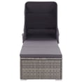 thumbnail image 2 of vidaXL Sun Lounger with Canopy and Cushion Poly Rattan Grey, 2 of 5