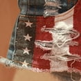 thumbnail image 3 of Women's High Waisted Baggy Ripped Jeans Shorts America Flag Denim Jeans Low Waist Ripped Mini Pants Jeans Beach Vacation Trendy 2025 with Pockets S-2XL, 3 of 7