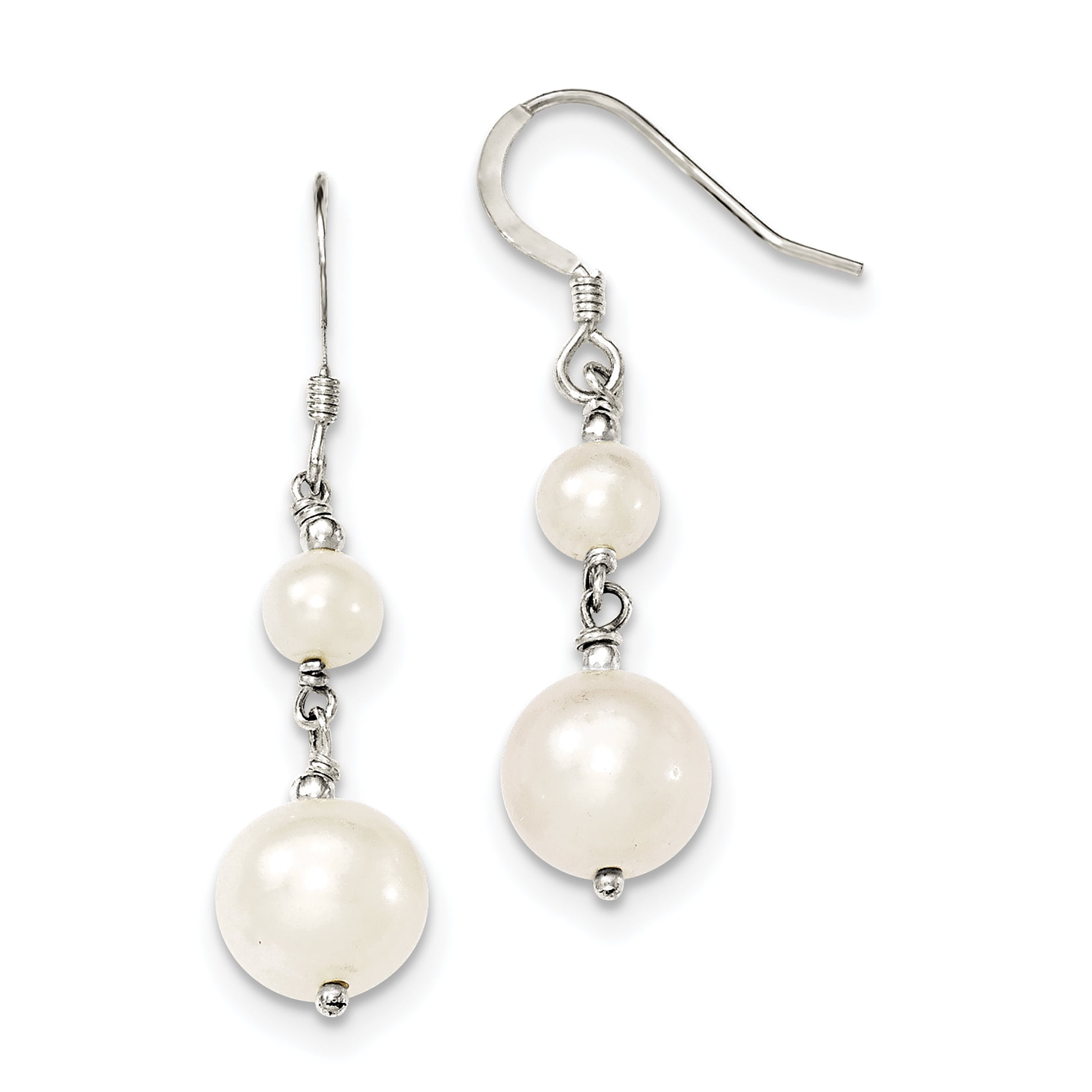 Primal Silver Sterling Silver Freshwater Cultured Pearl Dangle Earrings ...