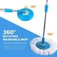 thumbnail image 7 of Topcobe 360 Spin Mop Bucket System, Self Wringing Microfiber Spinning Mop With 2 Machine Washable Mop Heads, Purple Adjustable Aluminum Handle Rotatable Magic Spin Mop for Home Kitchen Floor, 7 of 7