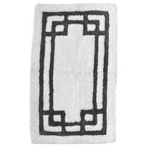 Fieldcrest Luxury Accent Bath Rug 20x34 White with Charcoal Gray Border