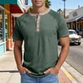 thumbnail image 3 of Henley Shirts for Men Summer Raglan Short Sleeve Color Block Casual Loose T-Shirts Lightweight Basic Tees, 3 of 5