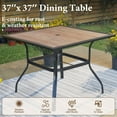 thumbnail image 6 of 5-Piece Outdoor Patio Dining Set with 4 Textilene Chairs & 1 Wood Grain Table, Black & Gray-brown, 6 of 11