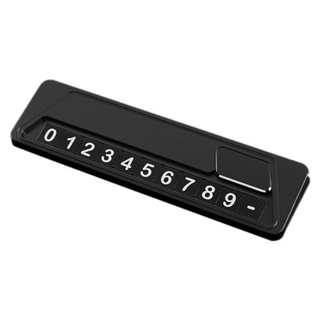 

Car Number Plate Stickers Temporary Parking Phone Number Plate Card Metal Numbers Sign for Car Parking Decoration Black