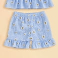 thumbnail image 5 of Xyant Toddler Baby Girl Summer Clothes Sleeveless Daisy Print Tank Top T-shirt Ruffle Stretch Plaid Shorts Set 6 12 18 24 Month 2T 3T 4T Cute Infant Girl Outfits (Blue,9-12 Months), 5 of 5