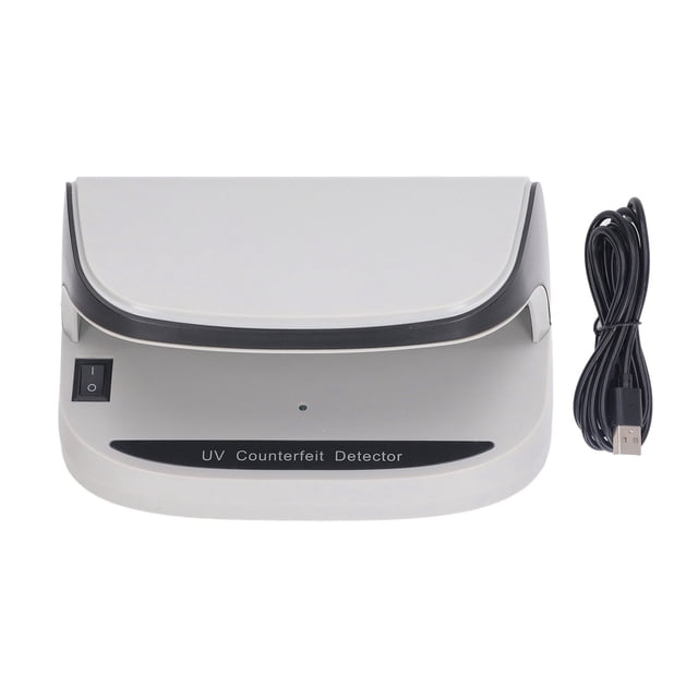 Detector de billetes falsos UV con encendido y apagado automático para cheques, pasaportes, tarjetas de crédito, CC 5 V 2 A