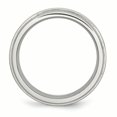 thumbnail image 2 of Stainless Steel 8mm Ridged Edge Ring Man Wedding Classic Flat W/edge  For Dad Mens  For Him, 2 of 9