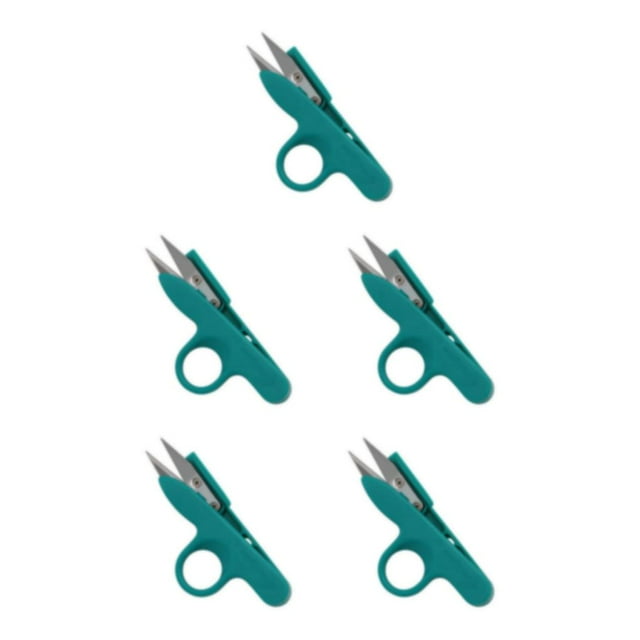 Langgg ABS Portable Sewing Scissors – Professional Stainless Steel Cutter Embroidery Scissors Sewing Cutter green 5Set