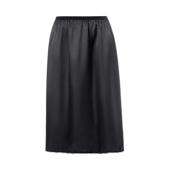 Women Half Slip Underskirt  Solid Color Elastic Waist Inner Lining for Midi Skirt  Long Underskirt for Ladies