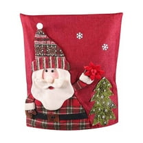 EUDIDV Xmas Decor Items Christmas Decoration Santa chair back cover linen chair back cover Holiday Decorations