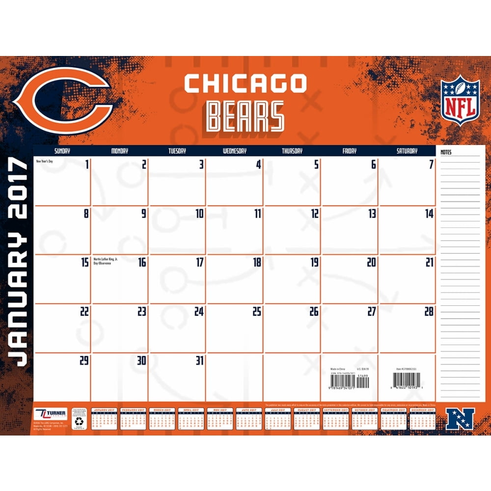 chicago bears 2017 calendar walmart com bears calendar
