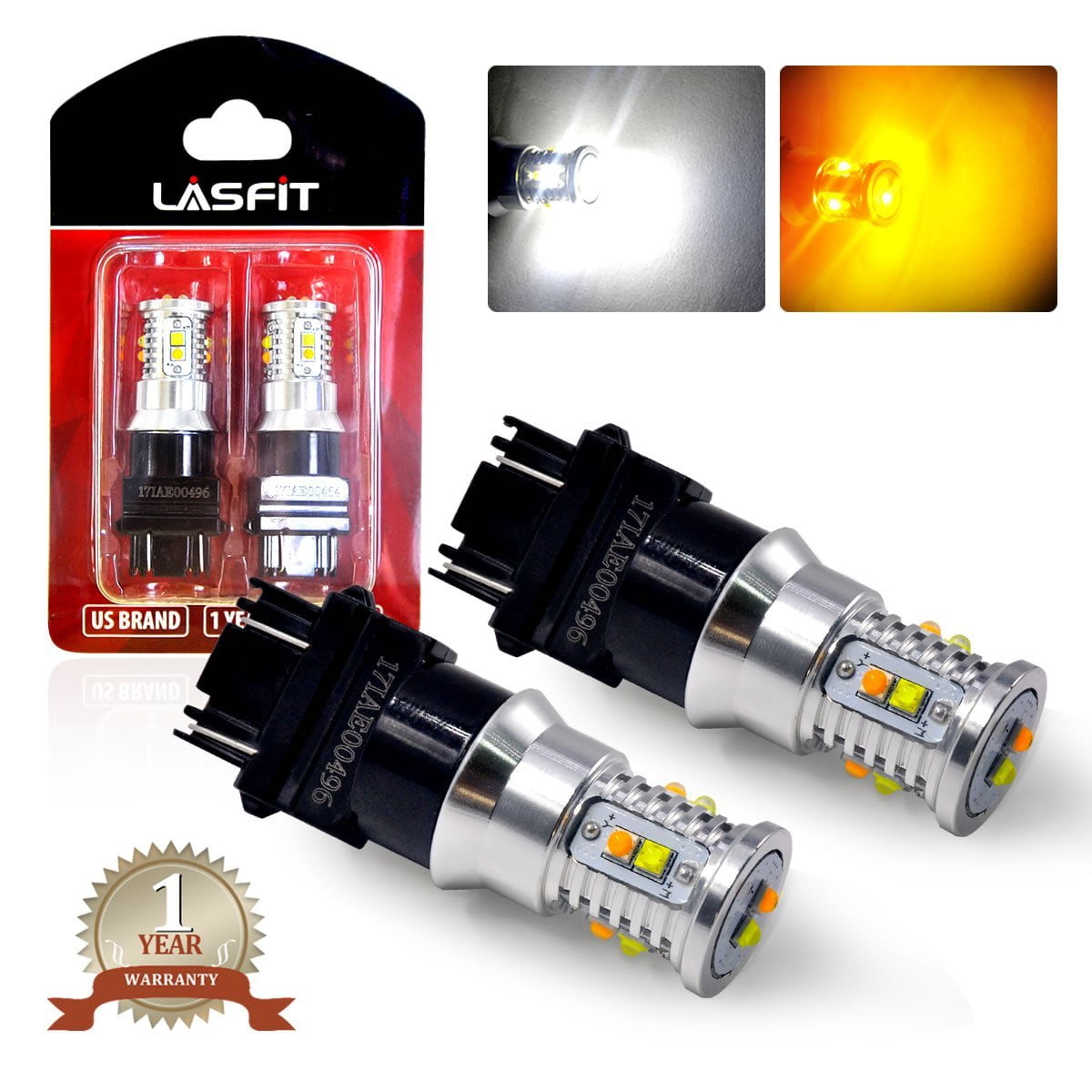 3157 Dual Color Switchback White/Amber Yellow LED Turn Signal Parking Light Bulb