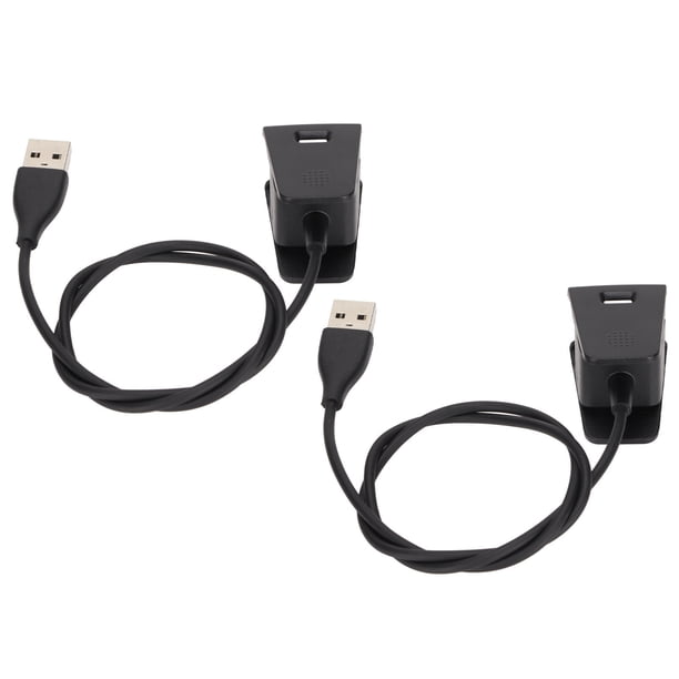 Cargador De Cable De Carga USB Smartwatch, Cargador De Reloj Inteligente Negro 5V / 1A Carga Segura Protección Contra Cortocircuitos ABS + PVC Para Fitbit Charge 2 Cergrey USB Charging Cord for Fitbit Charge 2