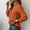 thumbnail image 6 of Xdegoge Button Down Shirts for Women Cotton Linen Blouses Long Sleeve V Neck Roll-up Cuffed Sleeve Top Casual Loose Fit Work Office Shirt Summer Lightweight Soft Cardigan, 6 of 9