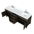 thumbnail image 4 of Laurel 84 in W x 22 in D Brown Oak Double Bath Vanity, Carrara Marble Top, and Faucet Set, 4 of 5