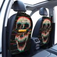 thumbnail image 3 of Kdxio Glitch Screaming Skull Print 2 Pack Car Kick Mat Seat Cover Back Protector Mat with Pockets for Organizer Backseat Protector and Storage Anti Kick Pad for Vehicles, 3 of 9