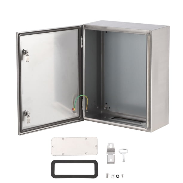 Yeshouse Caja eléctrica impermeable de acero inoxidable, caja de conexiones para exteriores e interiores IP65 con placa de montaje y soporte de pared, carcasa resistente a la intemperie de grado 304