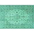 thumbnail image 1 of Ahgly Company Machine Washable Indoor Rectangle Persian Turquoise Blue Traditional Area Rugs, 8' x 10', 1 of 4