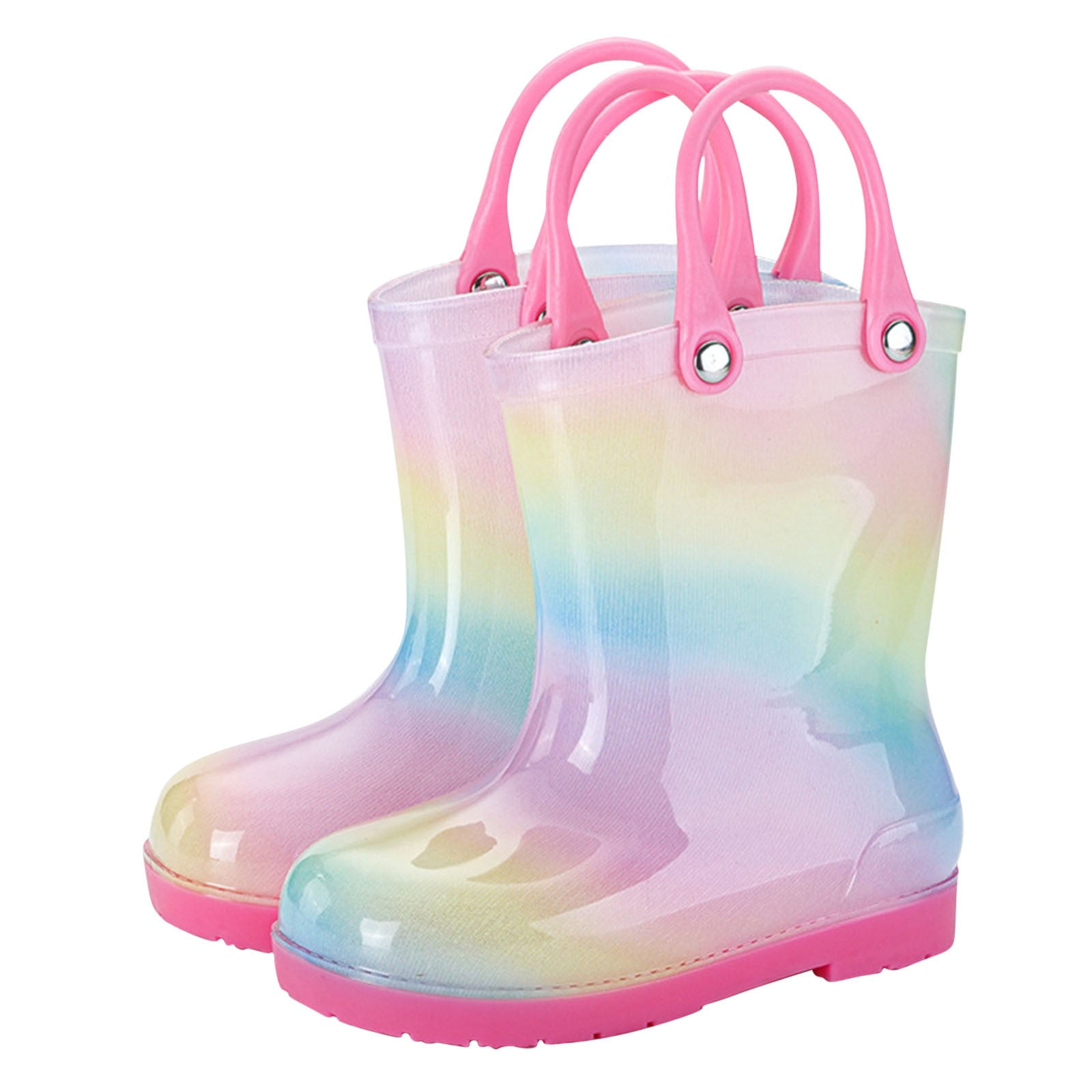 THDHVS Rain Boots for Girls,Kids Rain Boots,Kid's Rain Shoes Men's and Women's Non Slip Rain Boots Portable Kid's Outdoor Home Rubber Shoes Rain Shoes Pink 8-9 Years