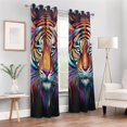 thumbnail image 6 of Tiger Head Colorful Blackout Curtain Panels Drapes Privacy Assured with Light Filtering Curtains for Living room Bedroom Bathroom Window, 6 of 6