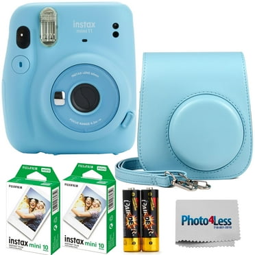 Fujifilm Instax mini 11 Instant Camera ( Sky Blue ) Bundle with Fujifilm Instax Mini Instant Film (20 Sheets) with Accessories Including Protective Case, Gift Bundle