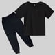 thumbnail image 4 of Conjunto de Pantalones de Dos Piezas de Color Sólido de Manga Corta para Niños con Pantalones a Juego, Traje de Verano Casual para Niños Y Niñas de Uso Diario, 4 of 6