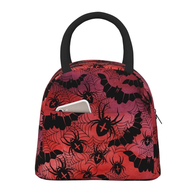 Balery Bats And Spiders Bolsa de Almuerzo para Mujeres, Caja de Almuerzo, Bolsa de Almuerzo Pequeña Impermeable, Tote de Almuerzo Reutilizable con Gran Capacidad