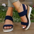 thumbnail image 6 of Mostsola Espadrilles for Women Wedge Sandals Elastic Strap Slingback Heels Retro Casual Beach Shoes, 6 of 9