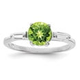 thumbnail image 1 of 925 Sterling Silver Rhodium Peridot and CZ Ring, 1 of 2