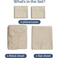 thumbnail image 3 of CGK Linens 4-Piece Luxury Bamboo Cooling Sheet Set - Queen Size 100% Bamboo Derived Rayon Premium Bed Sheets, Wheat, 3 of 7