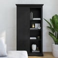 thumbnail image 3 of Merrick Lane 36" Wide Farmhouse Storage Cabinet, Semi-Open Storage with Sliding Barn Door in Black, 3 of 14