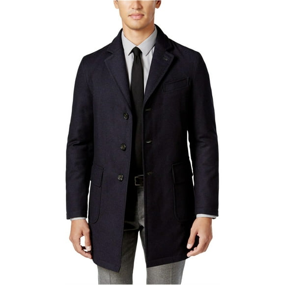 Sanyo Mens Chesterfield Pea Coat, Blue, X-Large