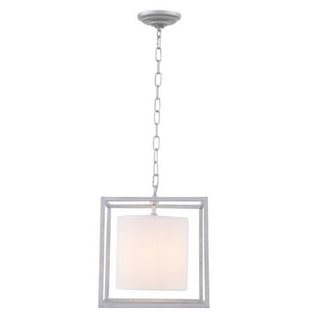 

Living District LD6005D12S Mirin 1 Light Vintage Sliver & White Shade Pendant