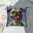 thumbnail image 2 of Qinduosi Pet Throw Pillow Cover Funny Pug Dogs Pillow Covers Pillowcovers Soft Double Side Print Sofa Linen Square Throw Pillowcover " inch for Living Room Bedroom Car Decor, 2 of 5