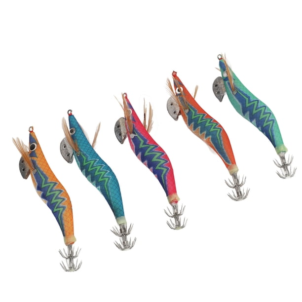 Señuelo Luminoso para Camarones 5 uds con Anzuelos de Plástico Aparejos Duraderos que Brillan en la Oscuridad para Pesca en Agua Dulce y Salada Al Aire Libre ANGGREK Otros