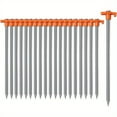 thumbnail image 1 of Mapskey Estacas para Tienda, Paquete de 20, Estacas de Metal Galvanizadas de Alta Resistencia de 9.84 Pulgadas, Estacas de Suelo No Oxidadas, Estacas de Suelo para Tienda, Estacas para Acampar, Patio, 1 of 10