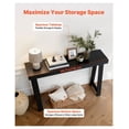 thumbnail image 4 of Console Table 46.5 inch, Modern Sofa Table Behind Couch, Long Narrow Entryway Table, Wooden Accent Table for Hallway, Living Room, Bedroom, Easy Assembly, Black, 4 of 6