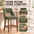thumbnail image 4 of SESSLIFE Bar Stools Set of 2, 26" Counter Height Bar Stools with Open Back, Modern Upholstered Kitchen Island Stools with Solid Wood Legs, Bar Chairs for Dining Room, Green, 4 of 9